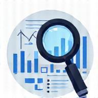 データ分析を示す拡大鏡